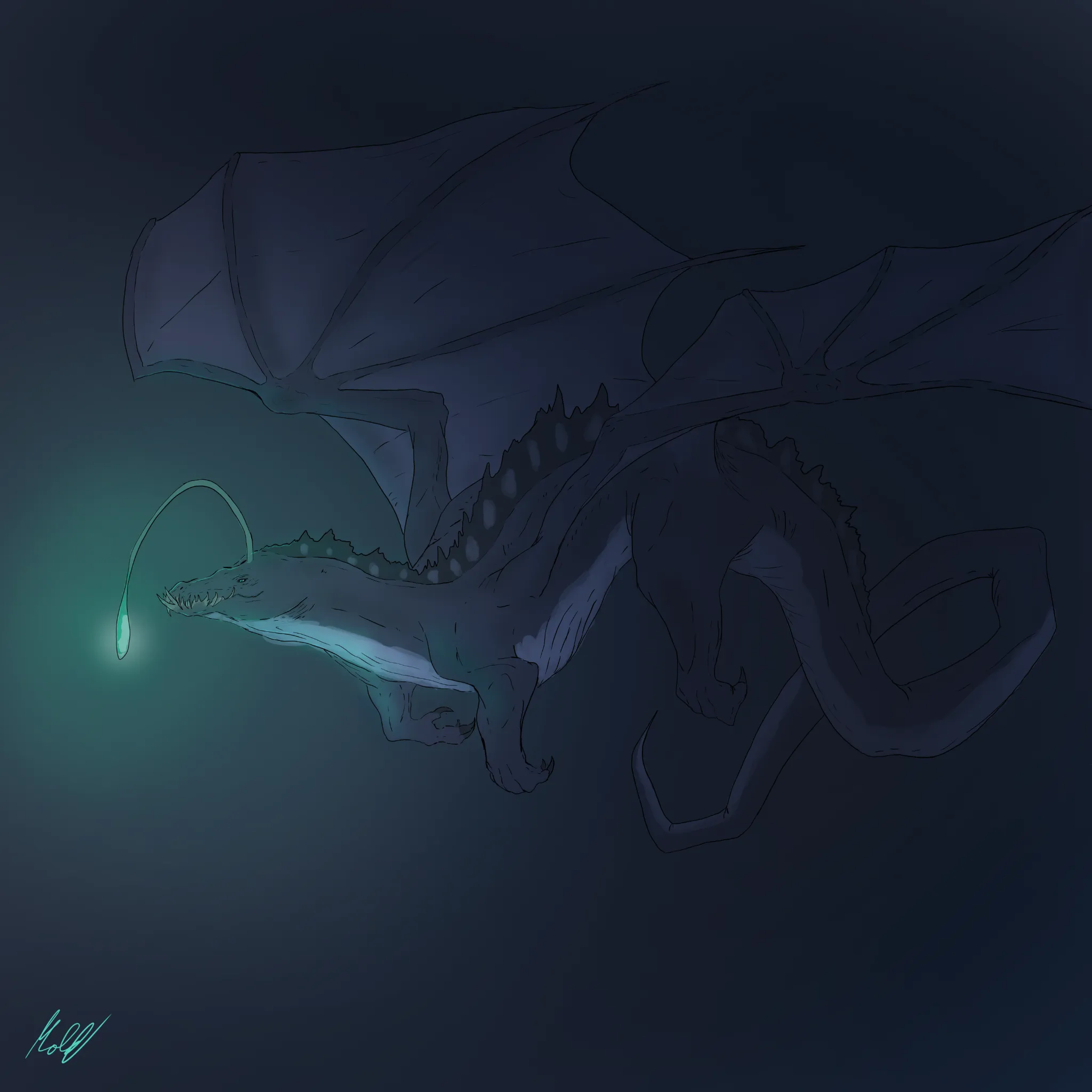 Glowing in the sea