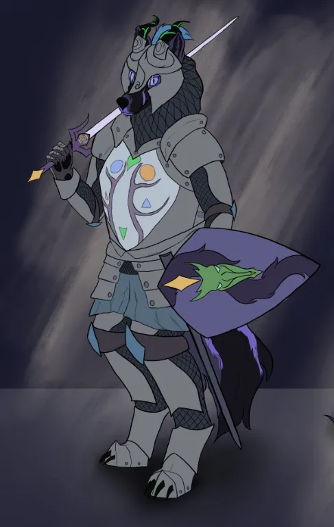 This is my Truesona as a paladin :D (I hope this isn't against the challenge rules)
I was wondering if the perspective and the anatomy are believable and if the armour looks functional for an anthro