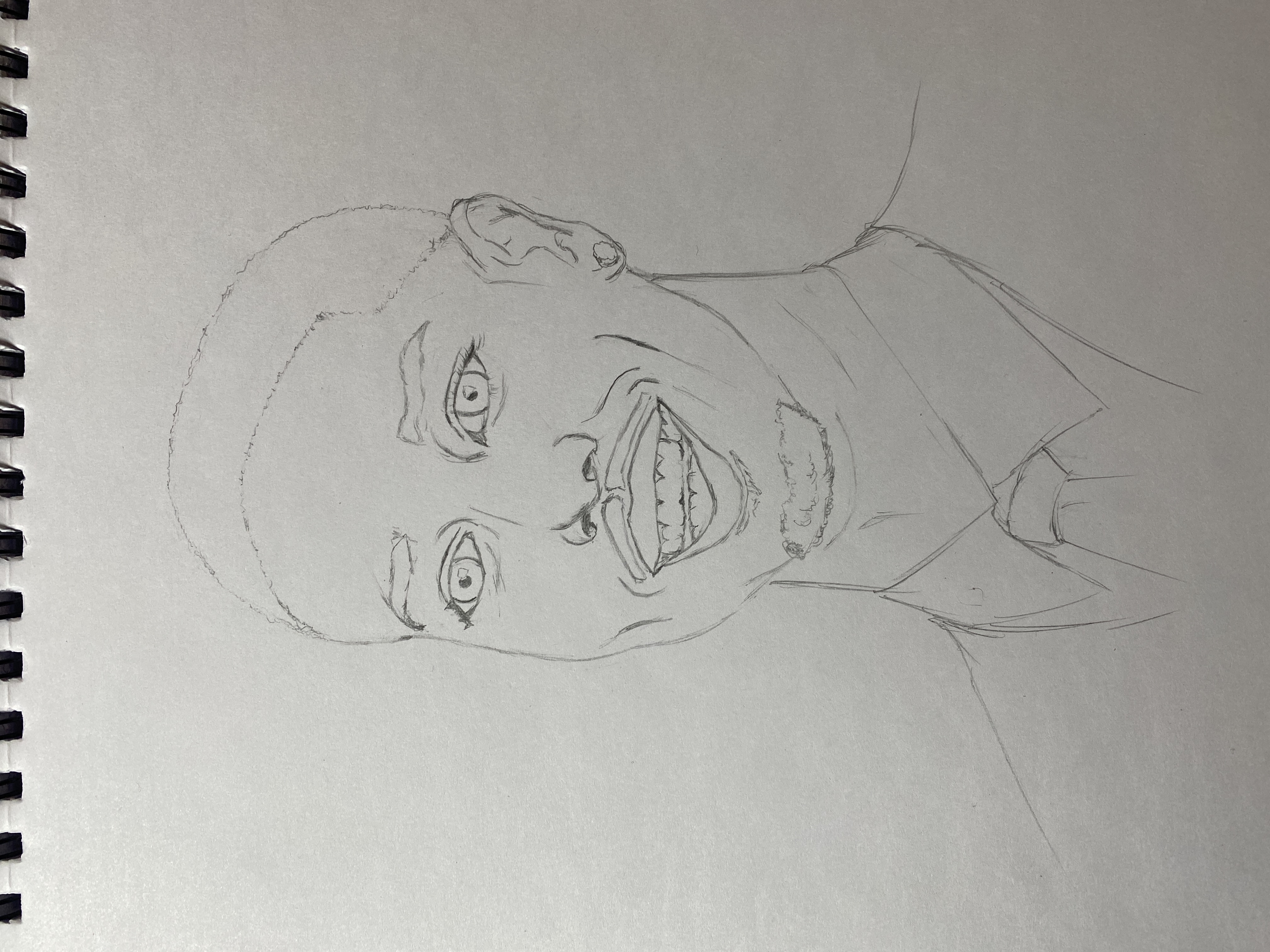 I present Michael B. Jordan. This one feels a lot better than previous! Thank you to Giraslash and Fosco for their help. So this is off the main photo currently on his IMDB, in the photo his eyes seem a bit more closed/squinted, but size wise in drawing it felt right so I will have to work on that. Please let me know what else you can see that is off. Thanks again for any notes.