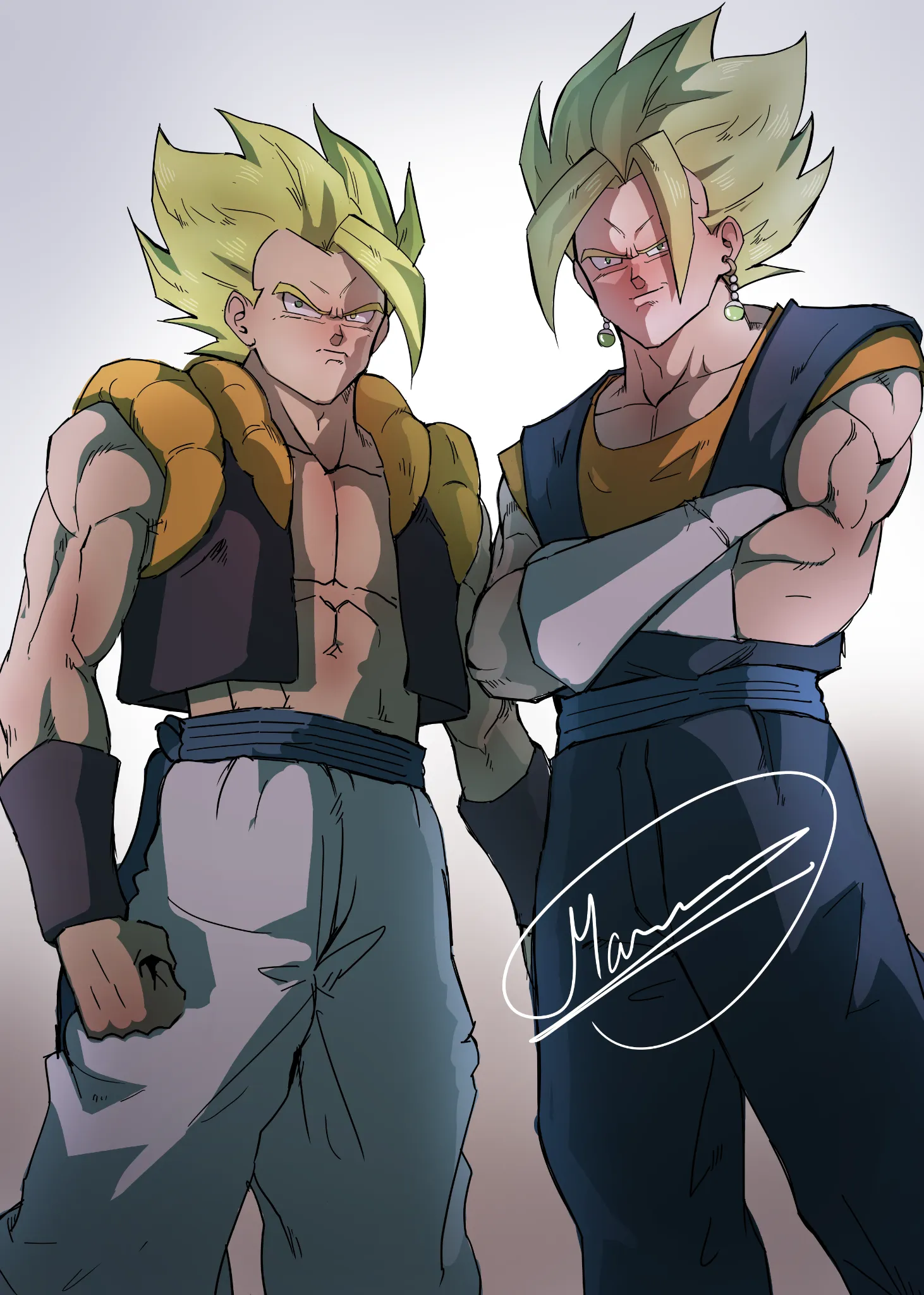 gogeta and vegito fanart