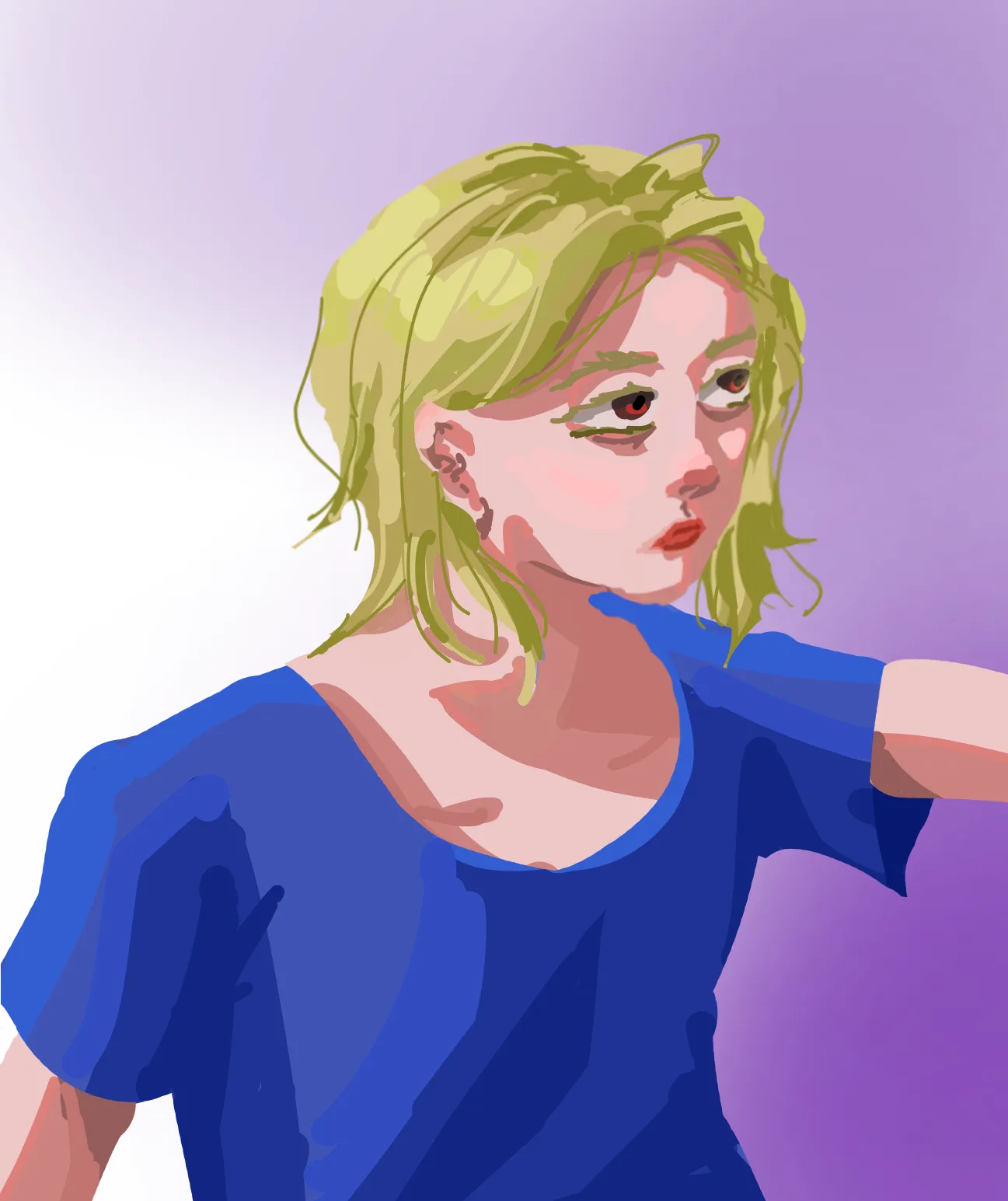 green apple hair lady