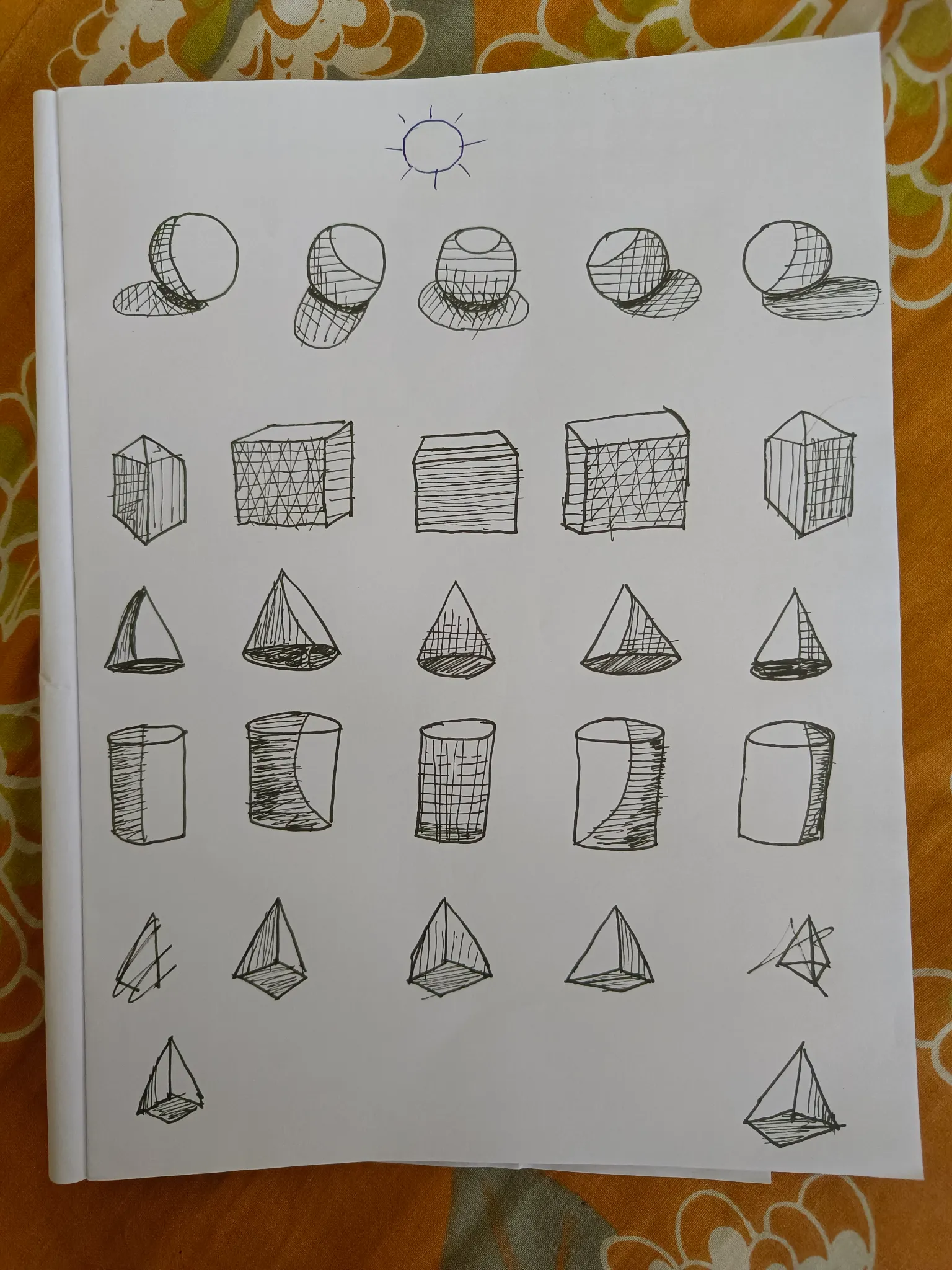 Shading the fundamental shapes