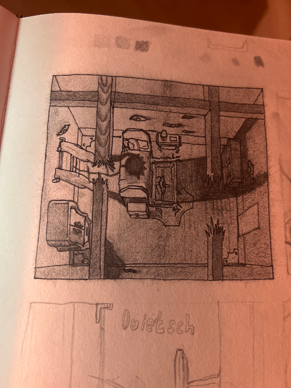 Hallo. Can someone give me Feedback to my values. I don’t understand why the Comic panel or picture looks so flat and I even used an eraser because I don’t like how to the values look.
