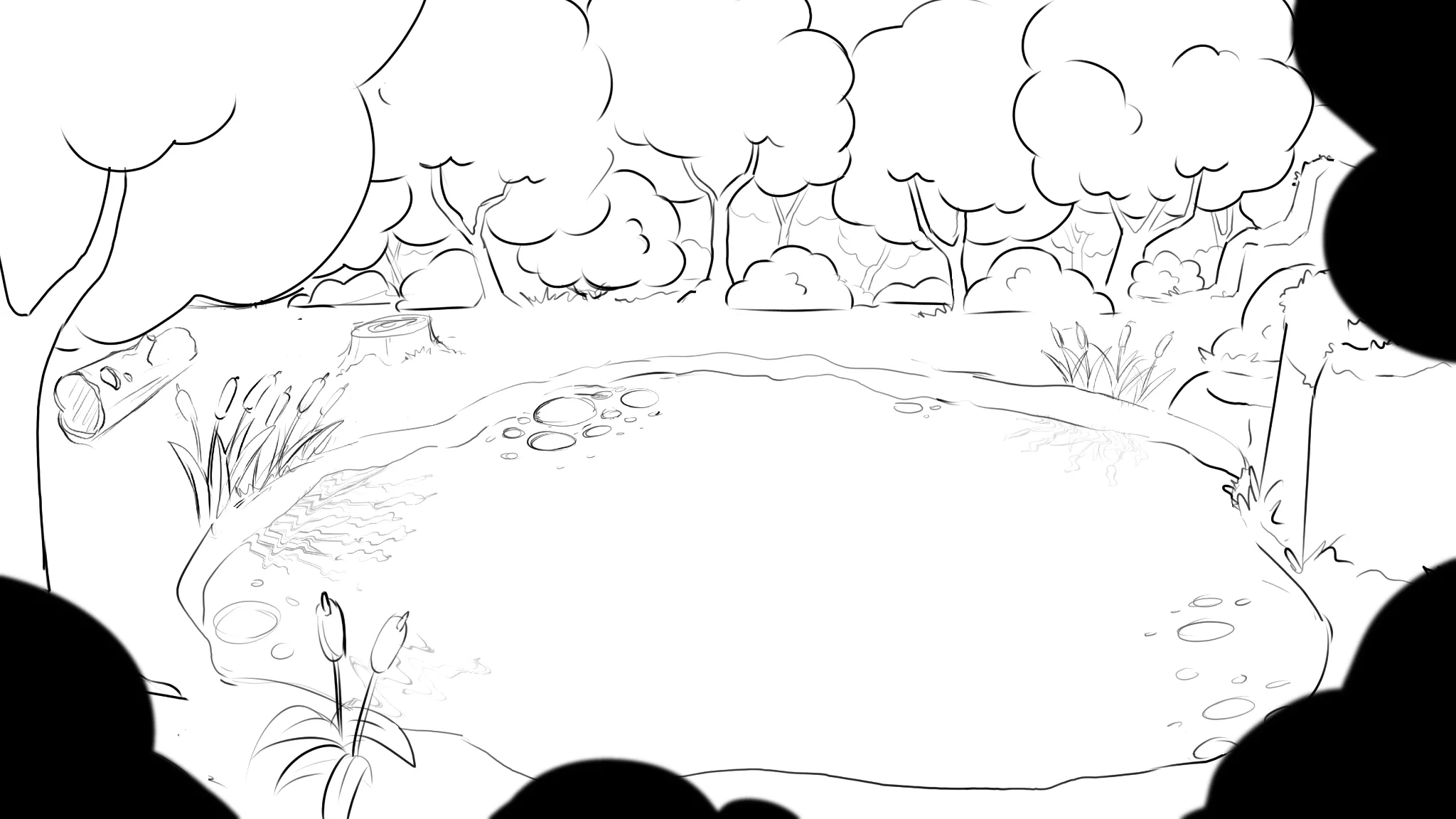 Forest Pond Scene