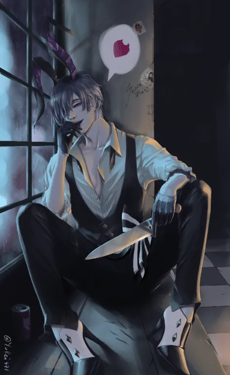Redraw of an old piece - yandere bunny Belphie